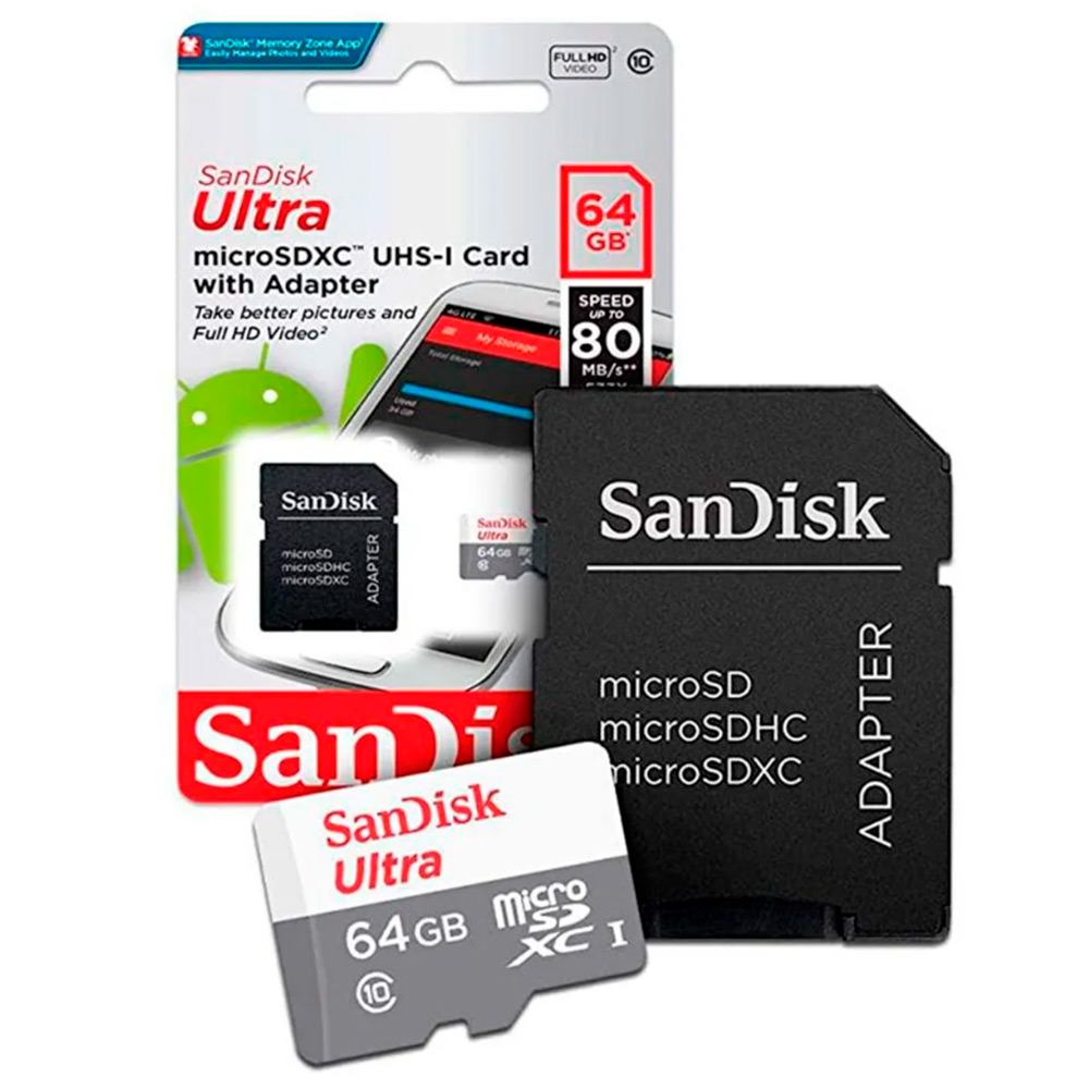 Tarjeta de Memoria Micro SD 64GB Ultra Sandisk
