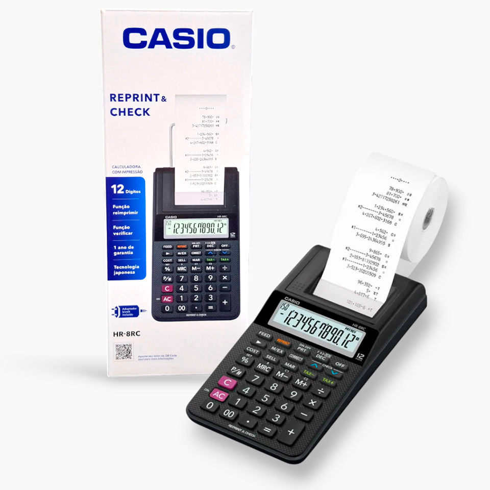 Calculadora Sumadora Hr-8rc-Bk-Dc Casio