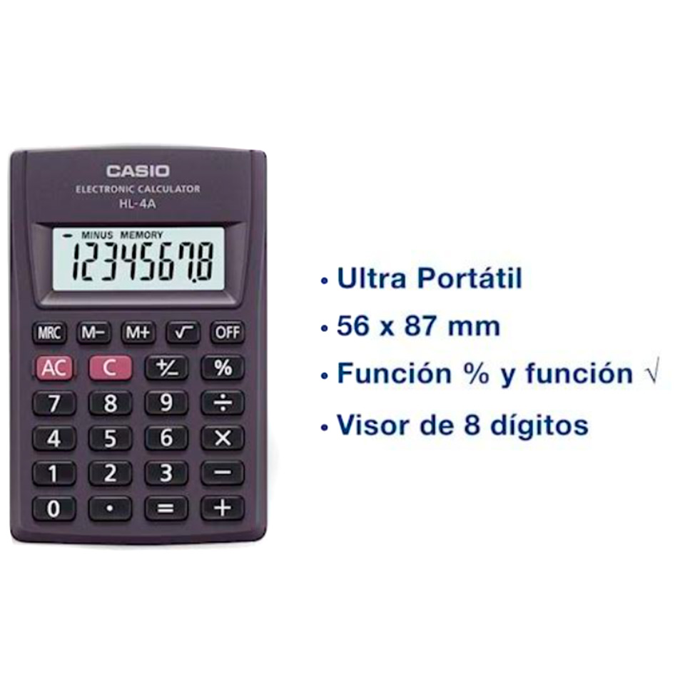 Calculadora Bolsillo Hl4a Casio