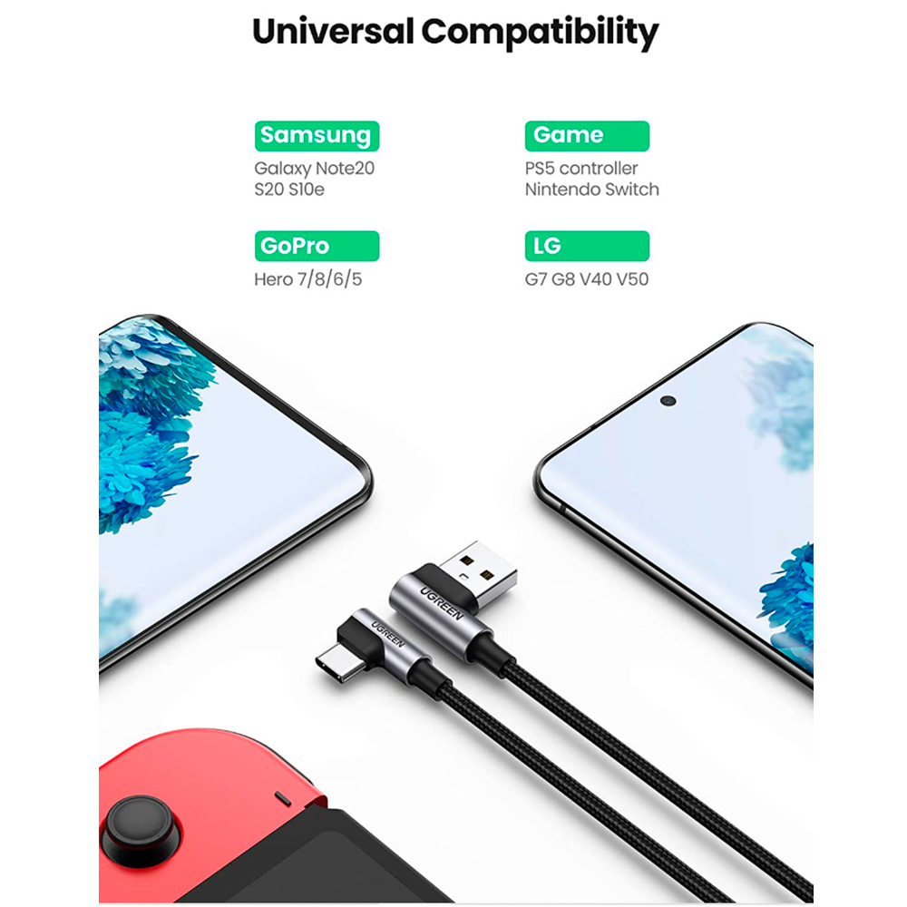 Cable Curvo Usb-A Usb-C Ugreen