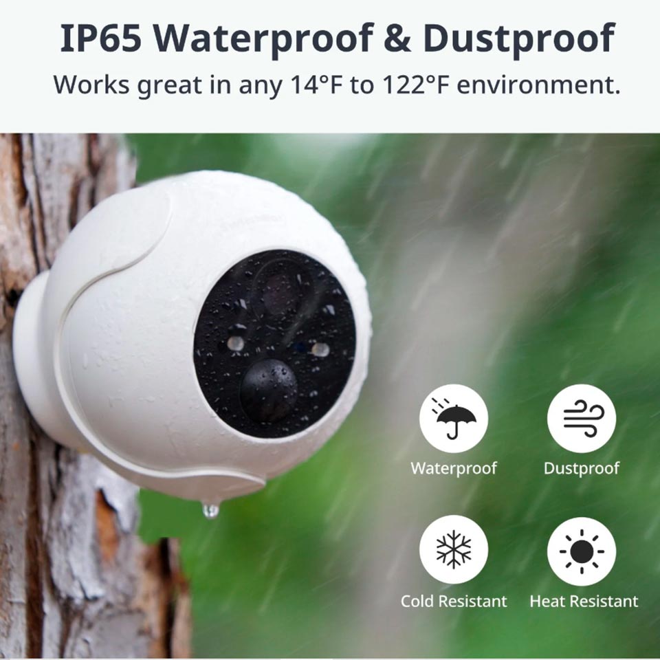 Imagen Camara Exterior 2k Wifi Con Batería Luz Led 