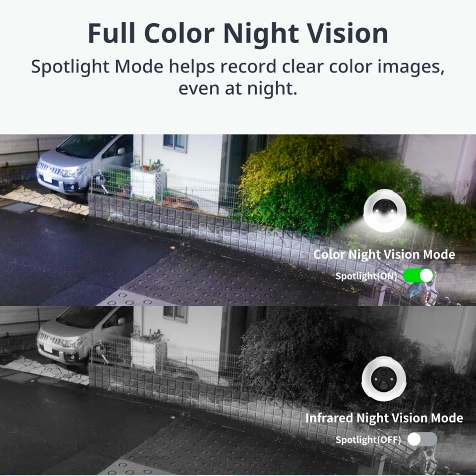 Camara Exterior 2k Wifi Con Batería Luz Led 